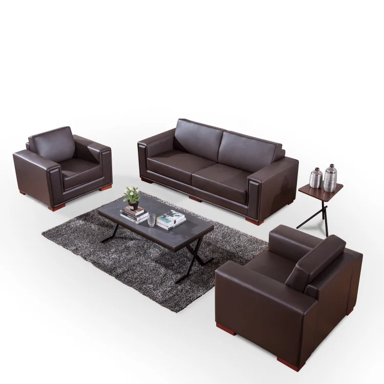 High Quality Commercial Furniture Office Reception Room Conference Room Hotel Casual Leather Sofa Set