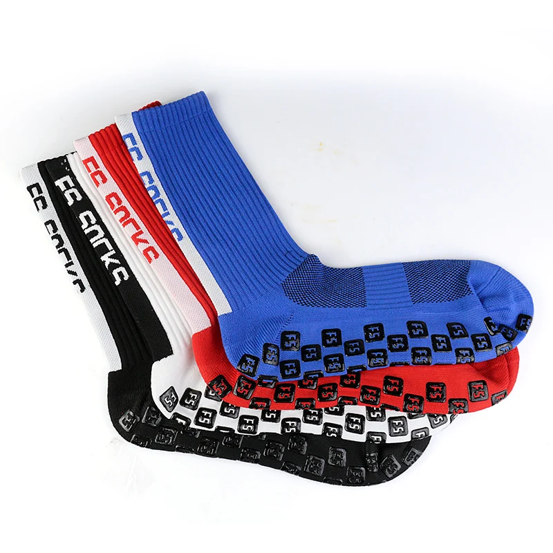 3 pairs FS Square Silicone Non slip FS Letter Football Socks Men Women Sports Grip Soccer Socks calcetines hombre futebol