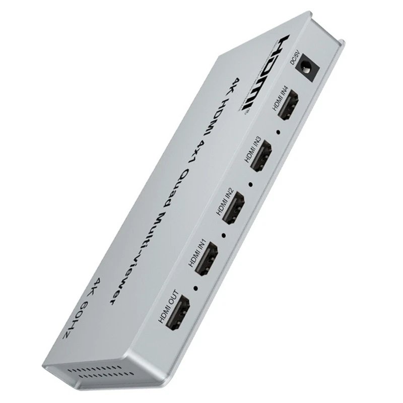 Super Sale 4K60Hz 4x1 HDMI-Compatible Multiviewer Quad Screen Switcher US Plug