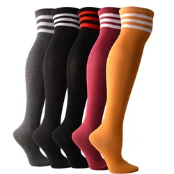 Chaussettes de danse Anime JK pour femmes, chaussettes longues rayées, cuisse haute, cosplay sexy, mode fille