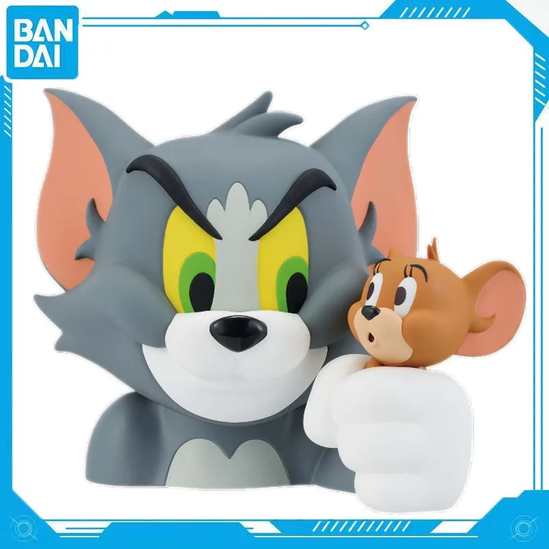 

13cm Anime Tom and Jerry 85th Anniversary Cat and Mouse Bandai Characters Home Ornaments Decorations PVC Toys Gifts Collections