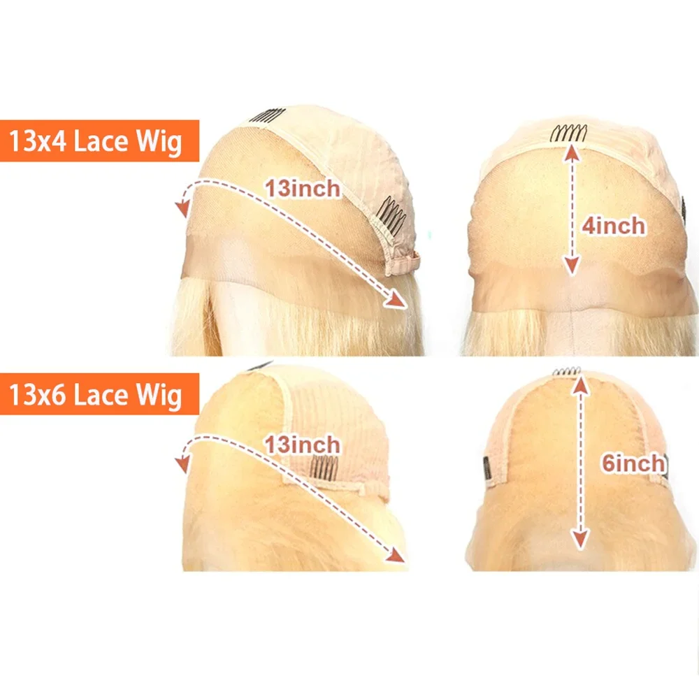 30 inch 613 Honey Blonde Color Straight 13x6 Lace Front Human Hair Wigs For Women Brazilian 13x4 HD Transparent Lace Frontal Wig