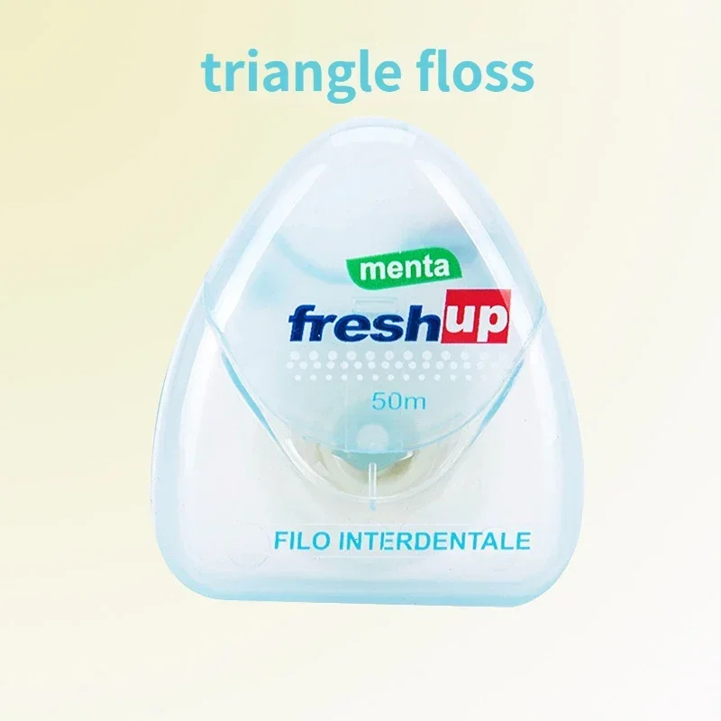 1Rolls 50m Dental Flosser Oral Hygiene Teeth Cleaning Wax Mint Flavored Dental Floss Spool Toothpick Teeth Flosser