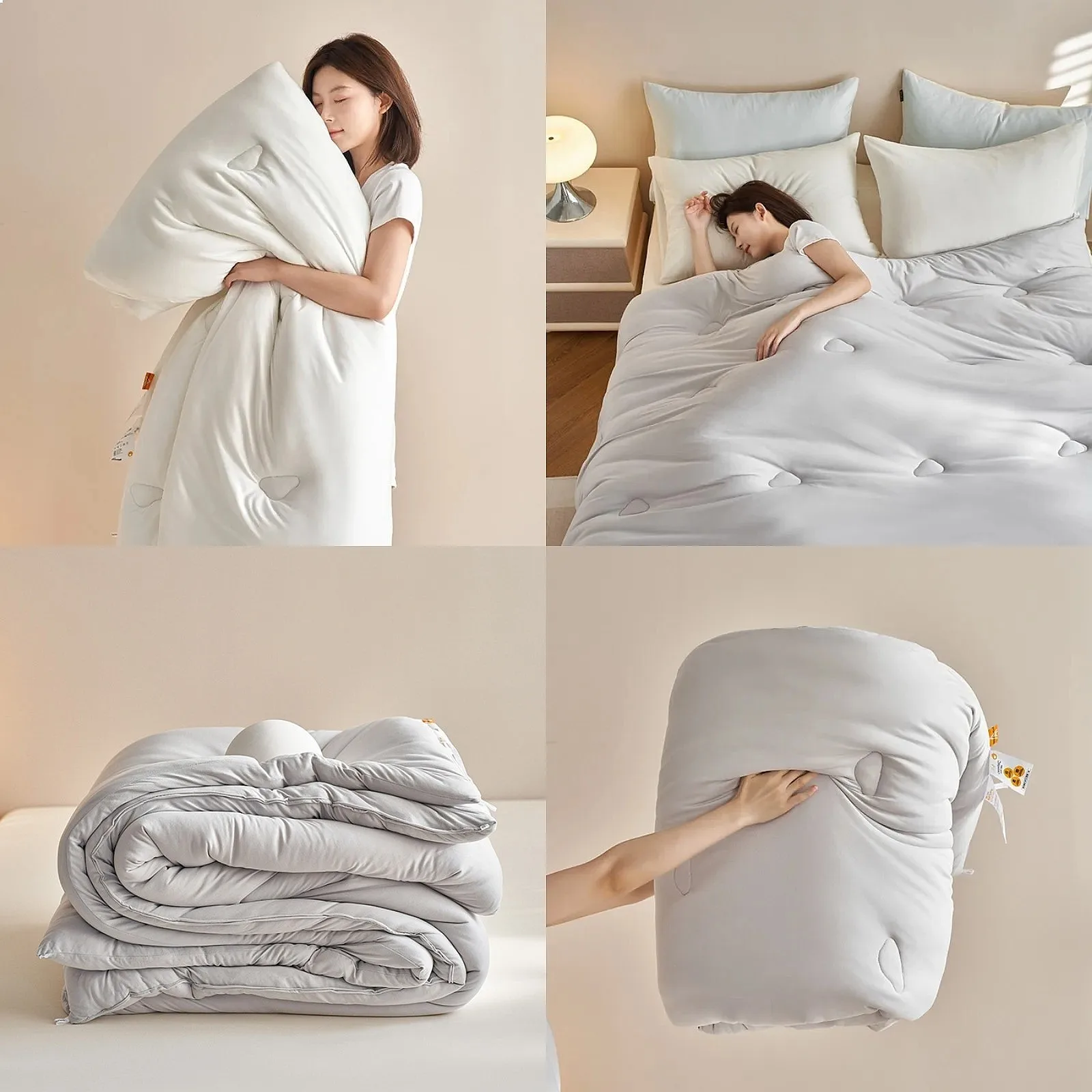 Solid Color Soybean Fiber Quilt All Season Thick Warm Winter Spring Autumn Bedding Duvet Insert