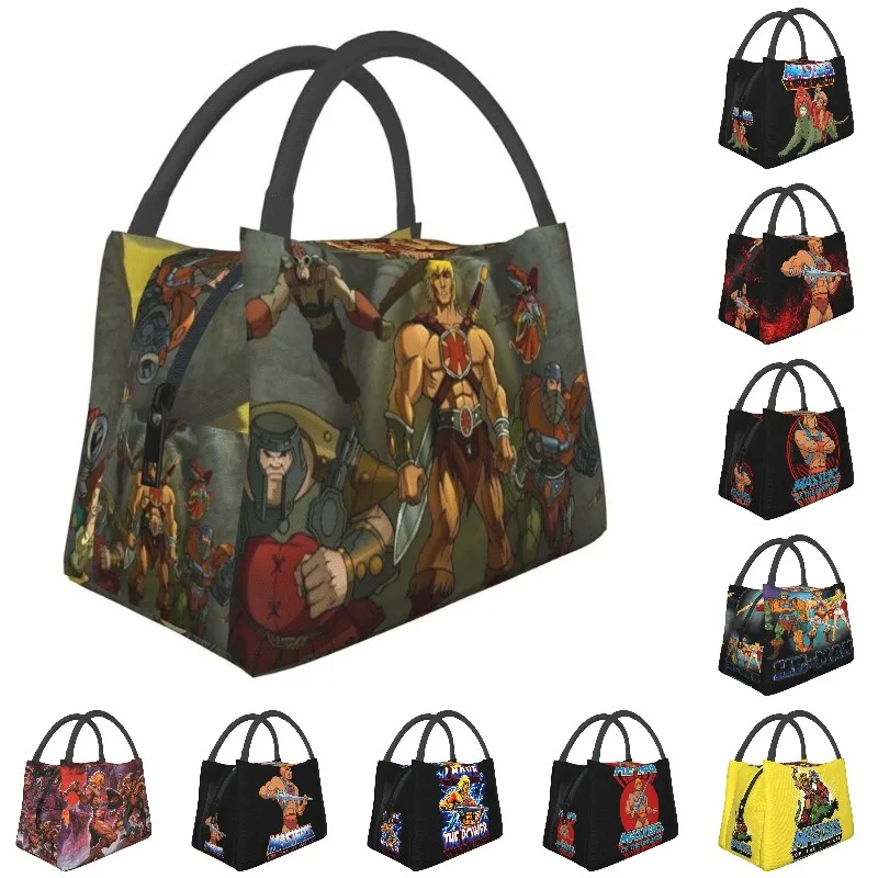 

Masters Of The Universe Team Insulated Lunch Bags for School Office He-Man Eternia Leakproof Cooler Thermal Lunch Box Women