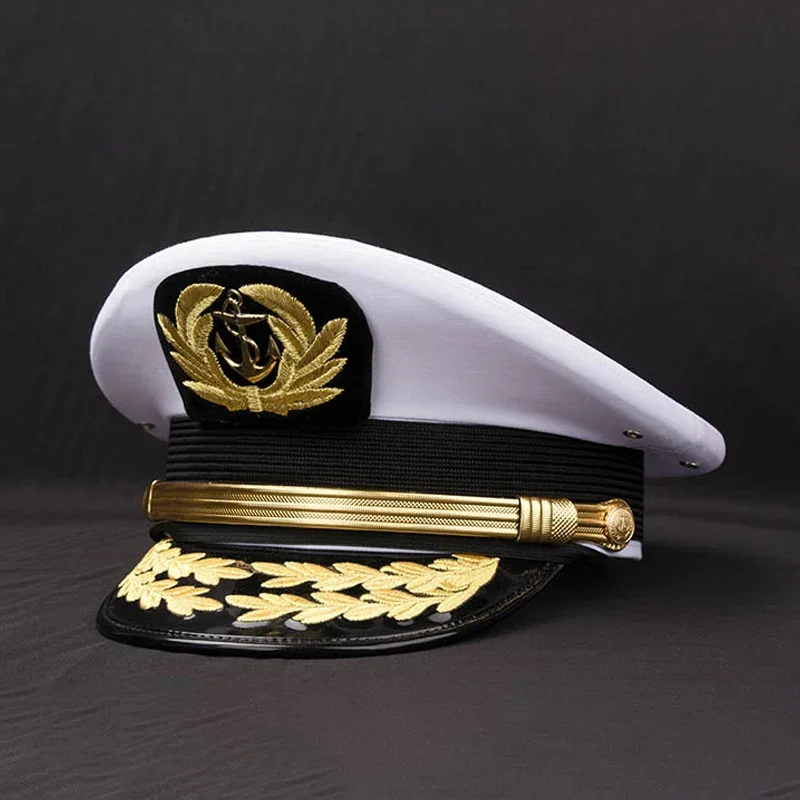 

Регулируемая матросская кепка UPF50+ 2025 года — водонепроницаемая темно-синяя мужская шляпа, винтажная военная шляпа со съемной лентой