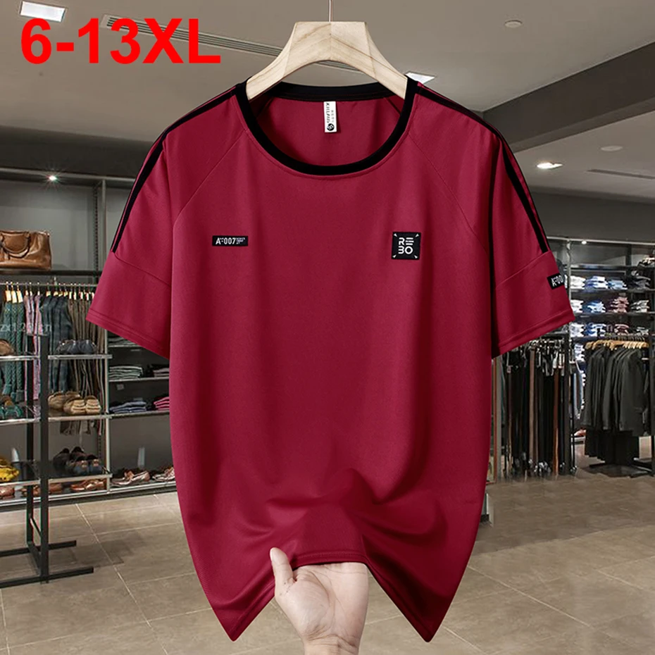 13XL 12XL Plus Size T-shirts Men Summer Short Sleeve Crew Neck T Shirts Casual Loose Tee Tops Man Big Size 10XL 11XL Tshirt