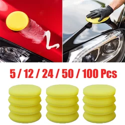 Car Waxing Sponge Pad Polish Foam Applicator Car Round Waxing Polish Sponges High Density Auto Detailing Accessories Tools 100mm