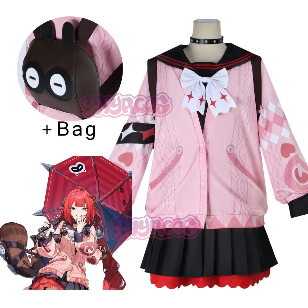 

7PCS Zenless Zone Zero Cosplay Ukinami Yuzuha Cosplay Costume Bag Shoes Full Set Women Men Halloween Party Stage Dress