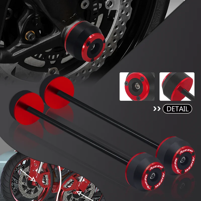 

Motorcycle Front Axle Wheel Fork Sliders Cap Crash Protector Pads For R1250GS HP Adv R1250R R1250RS R1250RT r1250 R/RS/RT/GS