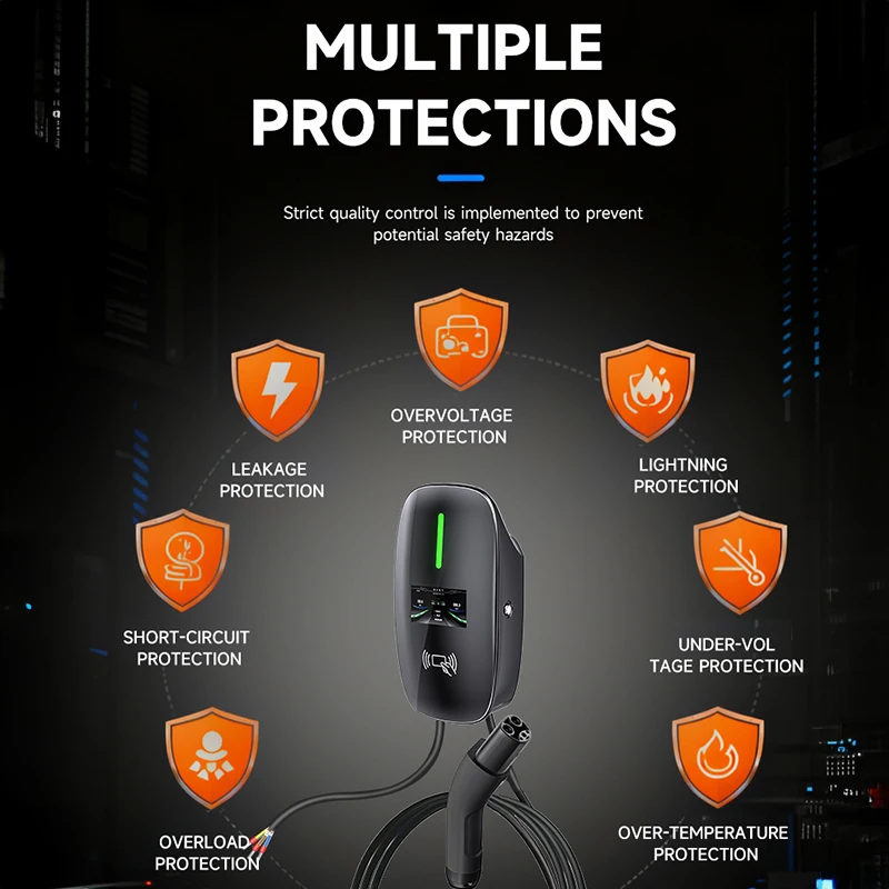 GBT 7KW 32A Настенное зарядное устройство для электромобилей Станция быстрой зарядки Настенная зарядная станция для электромобилей для электромобилей