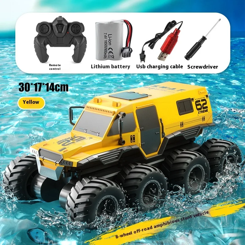 QU Off road Amphibious Stunt Vehicle Speed Racing Q137 8x8 2.4G Remote Control Vehicle 8x8 Waterproof Track Toy