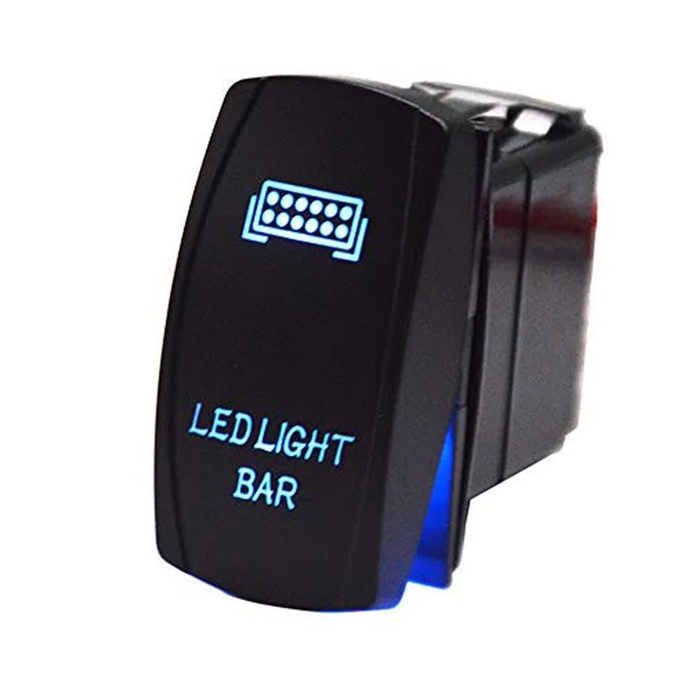 5-pin LED Light Bar Rocker Switch 12V 20A Blue Backlit For Polaris For Ranger Plastic Rocker Switch Motorcycles Car Truck Parts