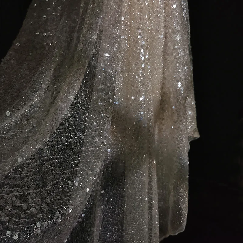 glitter-sequined-mesh-transparent-fabric-wedding-dress-niche-designer-fabric