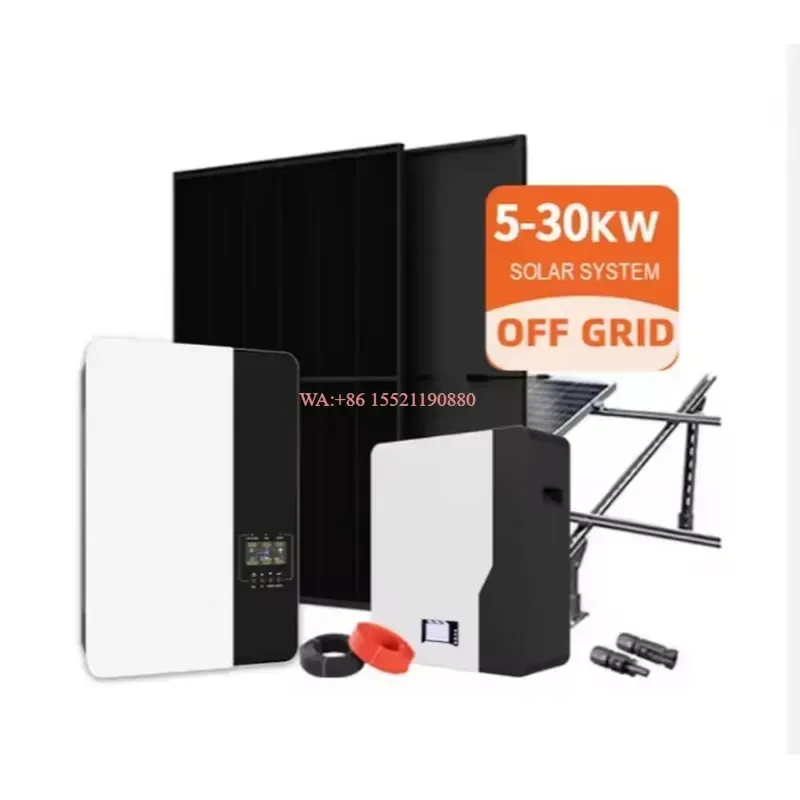 WMWMNU Off Grid Solar System 5kW 10kW 20kW 30kW Complete Solar Power Kit with Battery and Inverter for Home
