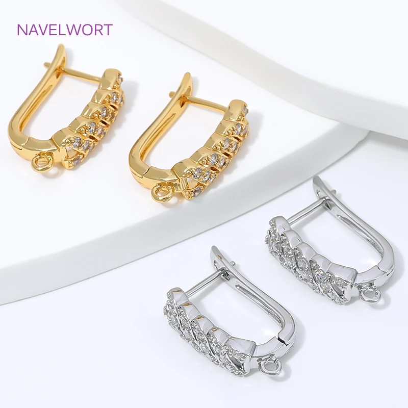 DIY-Ohrring-Zubehör: 18K vergoldete Messing-Shvenzy-Ohrhaken mit Zirkonia-Ohrhakenverschlüssen, Schmuckherstellungszubehör – Detail 31