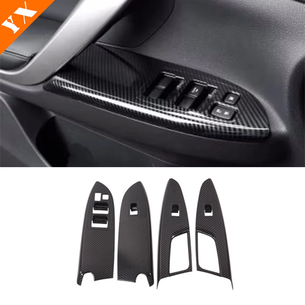 Car Carbon Trim Interior Moulding Window Lift Center Console Panel Inner Handle For Mitsubishi Eclipse Cross 2018-2022