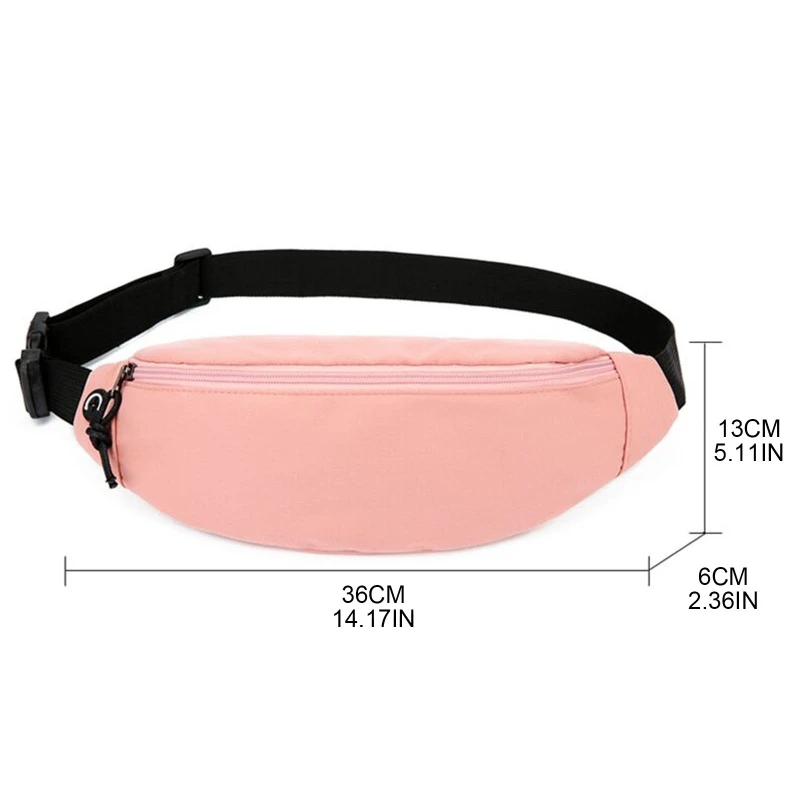 Simple Solid Color Waist Fanny Packs Women Men Outdoor Sports Crossbody Purese Casual Travel Chest Phone Pouch Belt Bum Bag