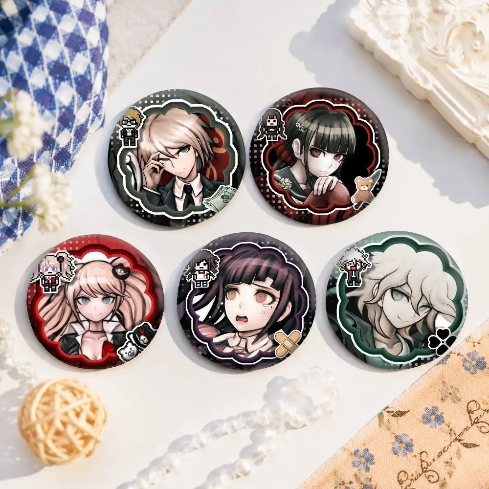 D-Danganronpa-A 2 Badge On Backpack Accessories Manga Icons Pins Round Cartoon Brooches For Clothes Bag Decor Gifts