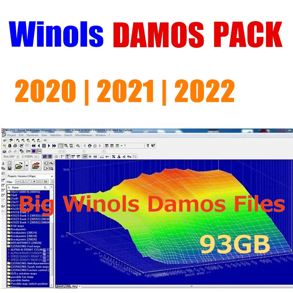 WINOLS DAMOS BIG PACK 93GB  Damos Big Archive Package 2022| 2021|2020 | Chip Tuning Maps  All data maps file vehicle number