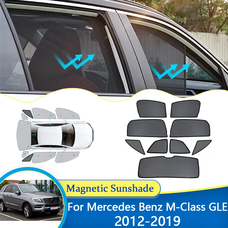 

For Mercedes Benz M-Class GLE 2012~2019 Magnetic Sunshade blocking Curtains Privacy Shading Sunshade Car Auto Parts Accessories