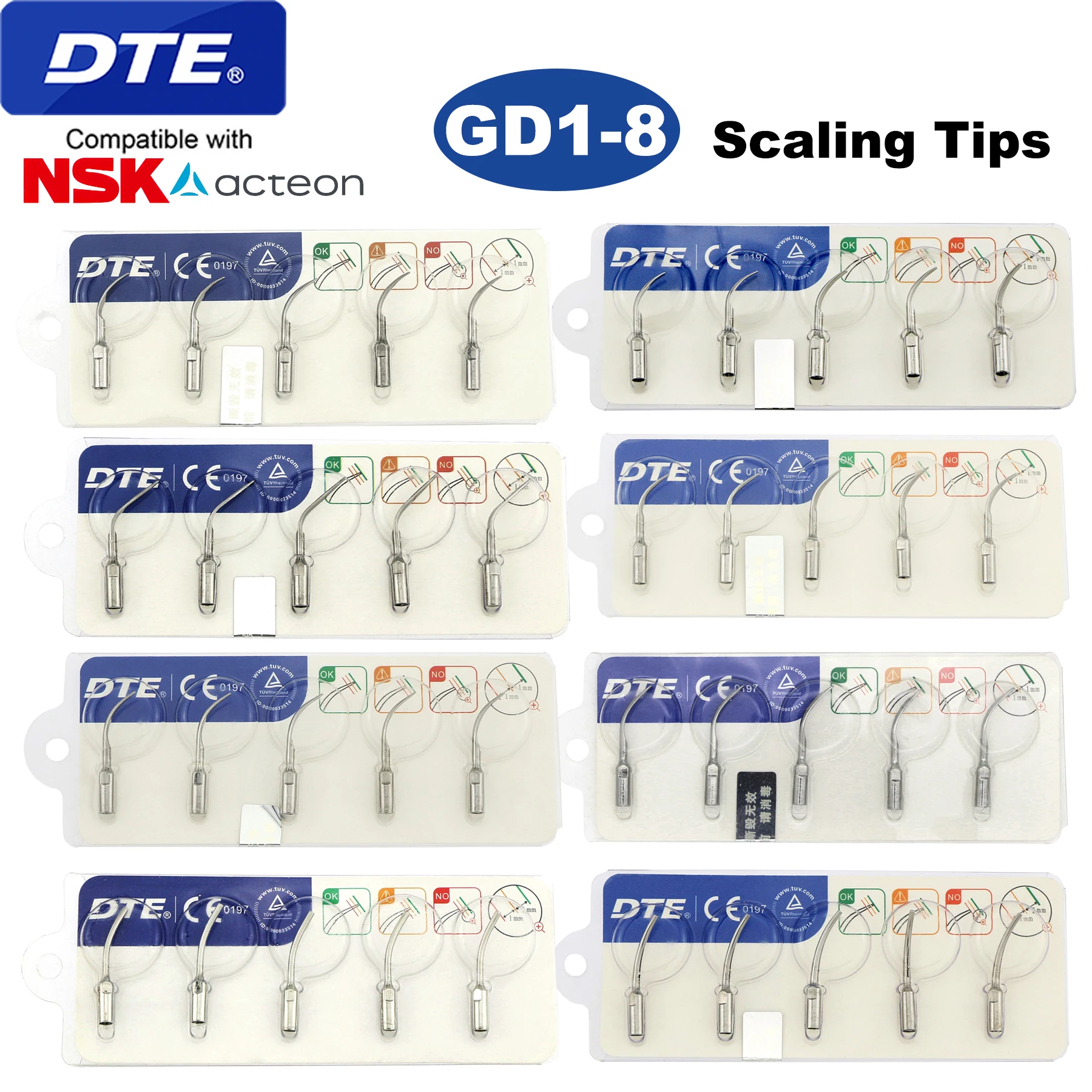 Punte per scaler dentale Woodpecker DTE Punta per scaling G/GD adatta EMS UDS NSK SATELEC MECTRON Manipolo per scaler Manipolo per scaler