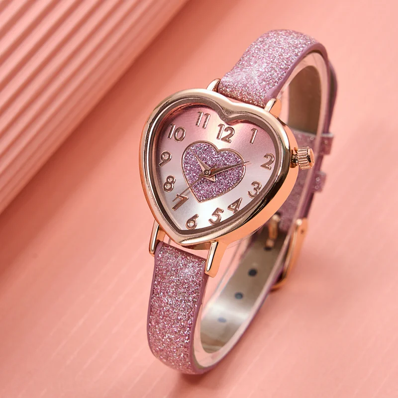 Reloj de cuarzo con forma de amor para mujer, reloj de estudiante, nicho, cinturón en forma de corazón, moda, nuevo