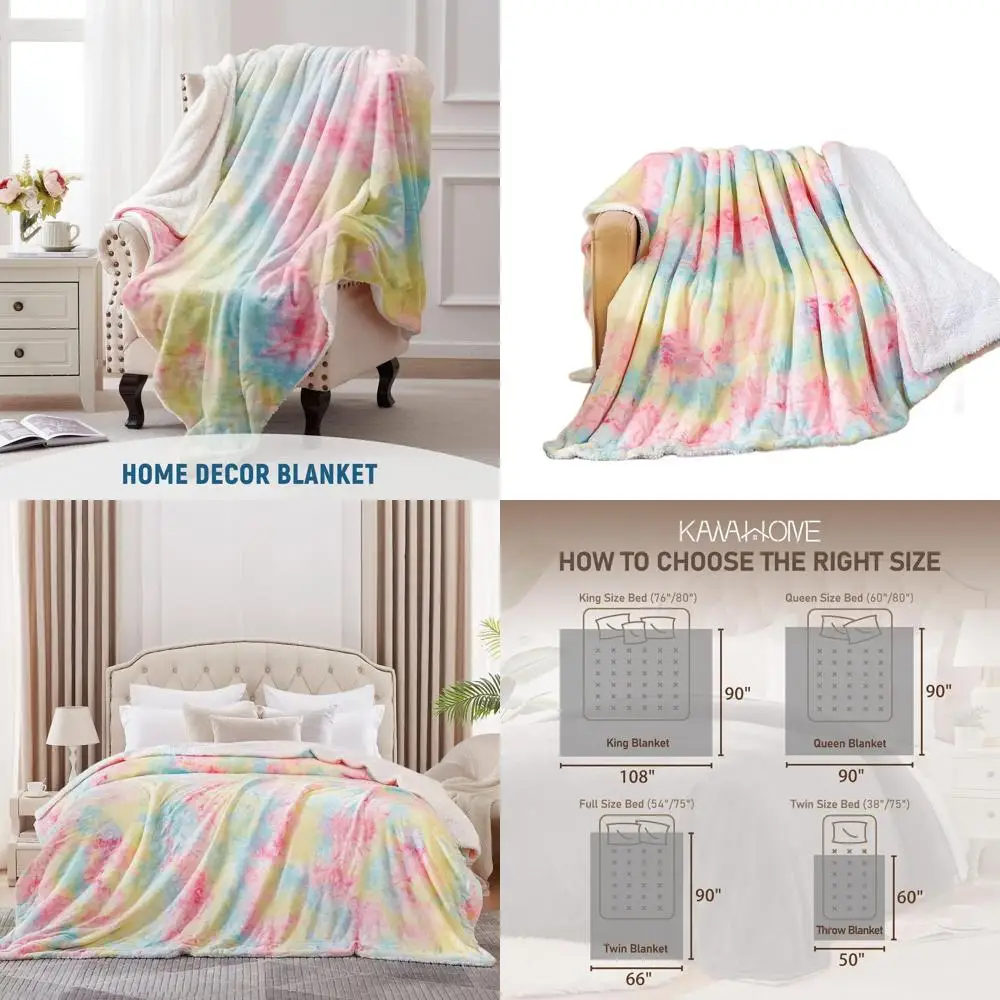 

Одеяло King Size, особо теплое, утяжеленное - плюшевое, 500GSM, 108x90, зимнее, радужное