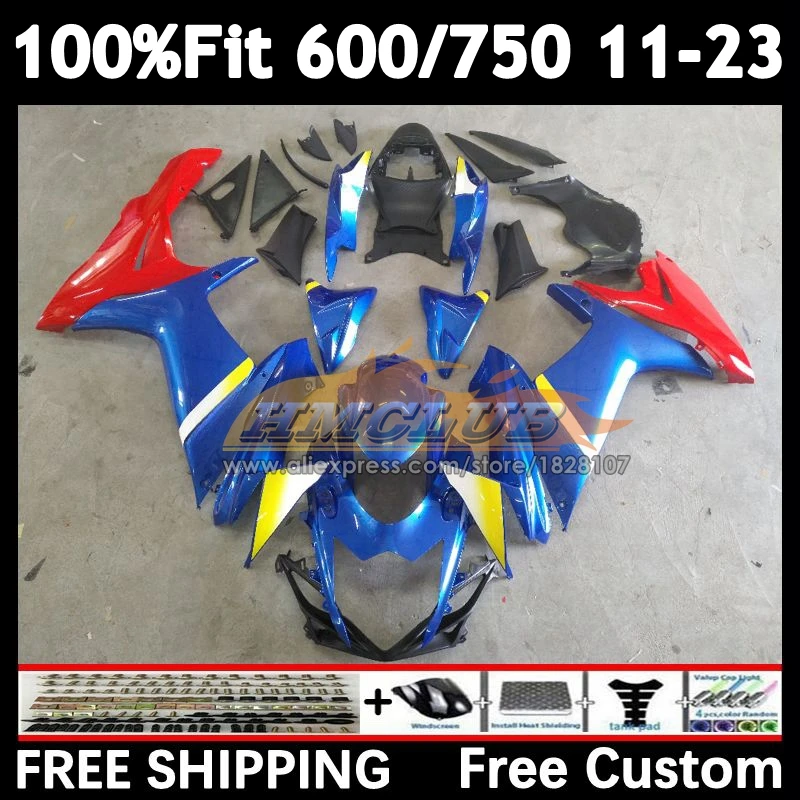 Body For SUZUKI blue red GSXR 600 750 2018 2019 2020 2021 2022 2023 17No.73 K11 GSXR600 GSXR750 18 19 20 21 22 23 24 Fairing