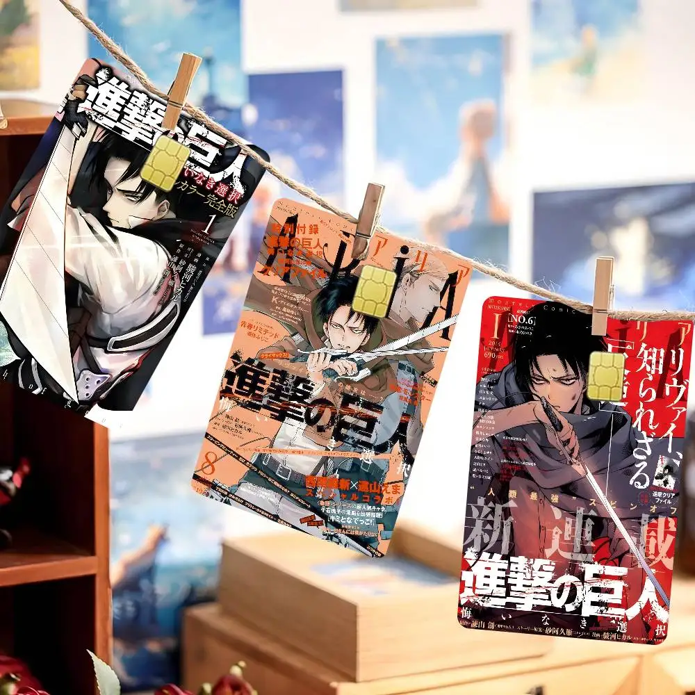 

A-Attack On T-Titan Levi Ackerman Anime Anime Cartoon Bear Skin Sticker Film Tape Case For Big Credit Debit Card Front Side