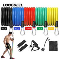 LOOGDEEL 11PCS/Set Pull Rope Fitness Exercises Resistance Bands Latex Tubes Pedal Excerciser Body Training Workout Yoga