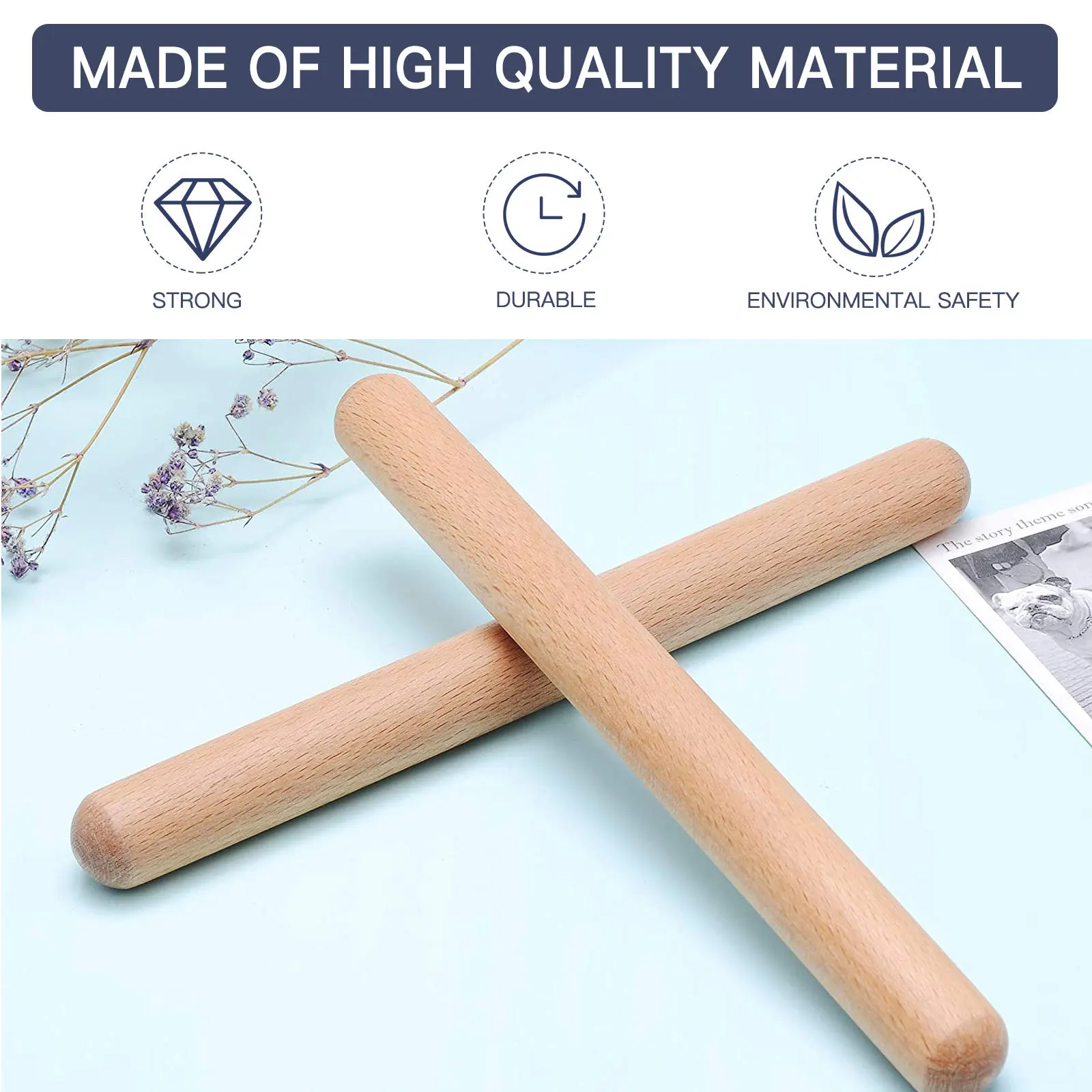 

4pcs Wooden Percussion Instrument Set Kids Rhythm Sticks Shakers Musical Baby Shakers Music Lummi Sticks Wood Claves