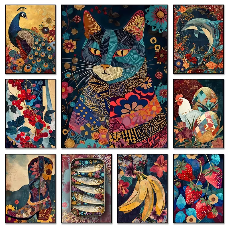 Kits de peinture par numéros, peinture par numéros d'animaux, cadeau DIY, décoration murale, peinture acrylique sur toile pour le salon