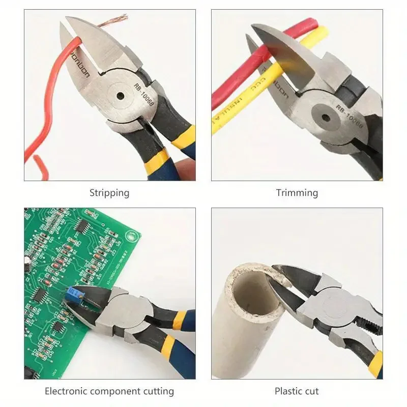 プロの斜めペンチ,ワイヤーカッター,サイドカットケーブル,電気技師の修理ツール,6 \