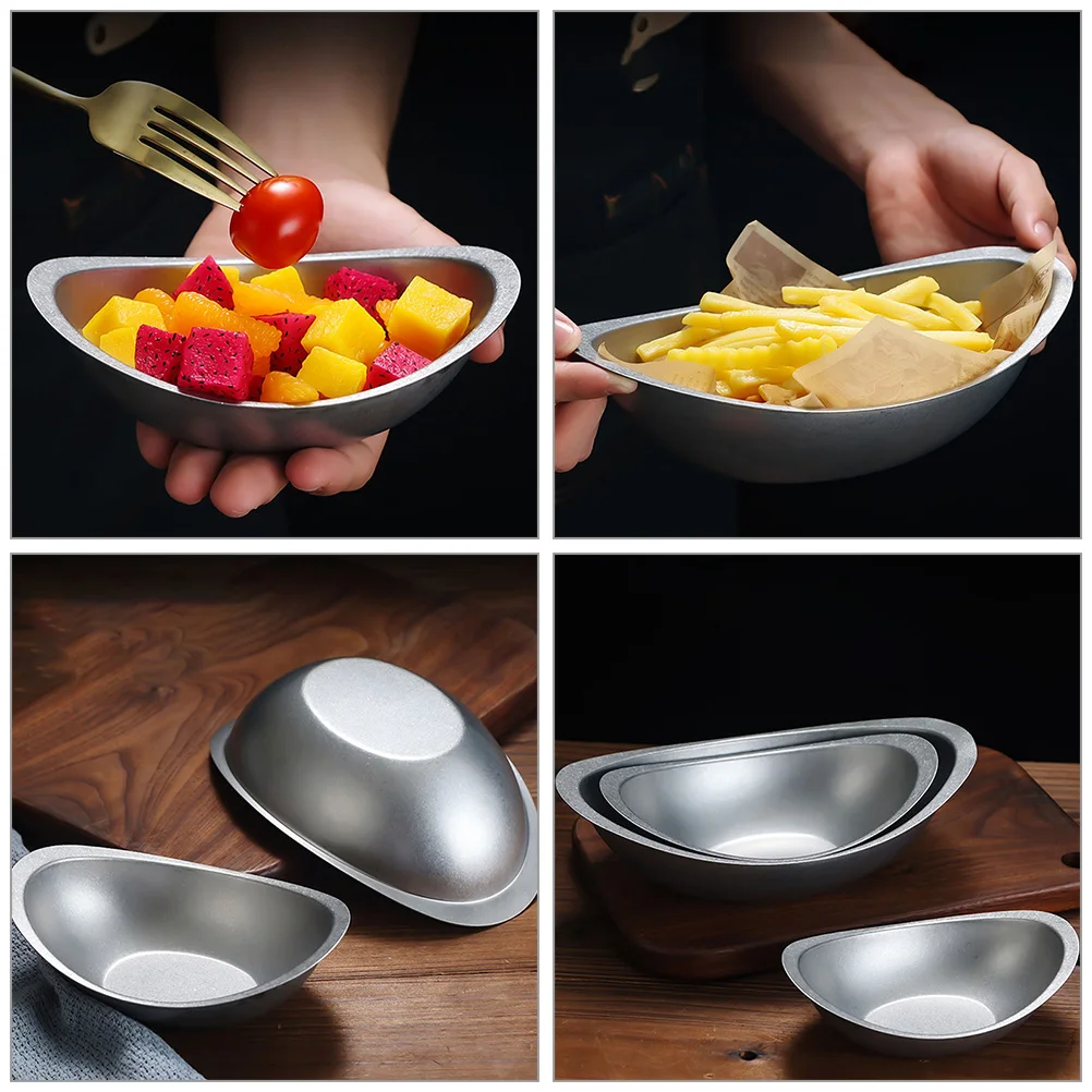 

Stainless Steel Ingot Shaped Multi-Functional Salad Dessert Snack Container Kitchen Gadget Rice Soup Fruit Bowl Home Restaurant