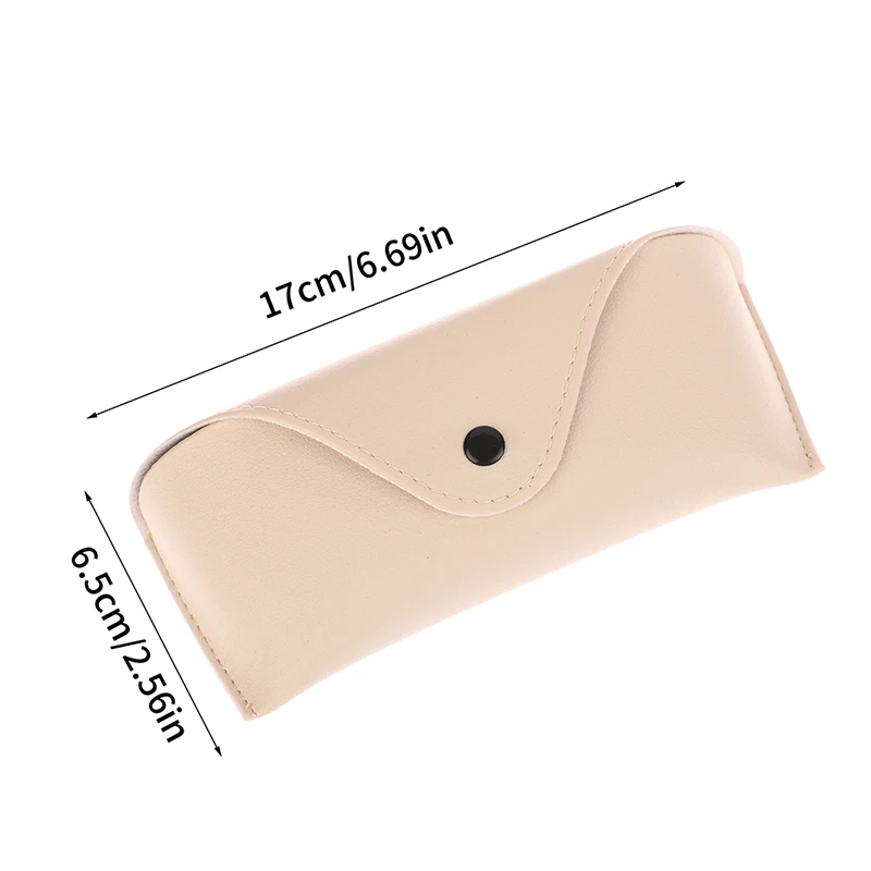 قطعة واحدة من حافظة النظارات الشمسية الجلدية المتينة بلون واحد، صندوق نظارات محمول خفيف الوزن #6