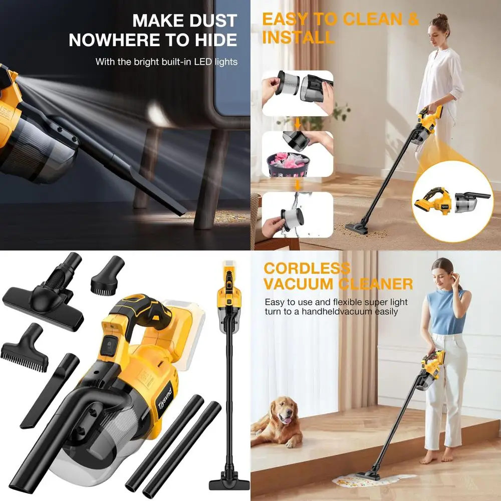 

20V Compatible Cordless Handheld Vacuum with Washable HEPA Filter for Deep Cleaning Cars, Carpets, and Furniture (Battery Not In