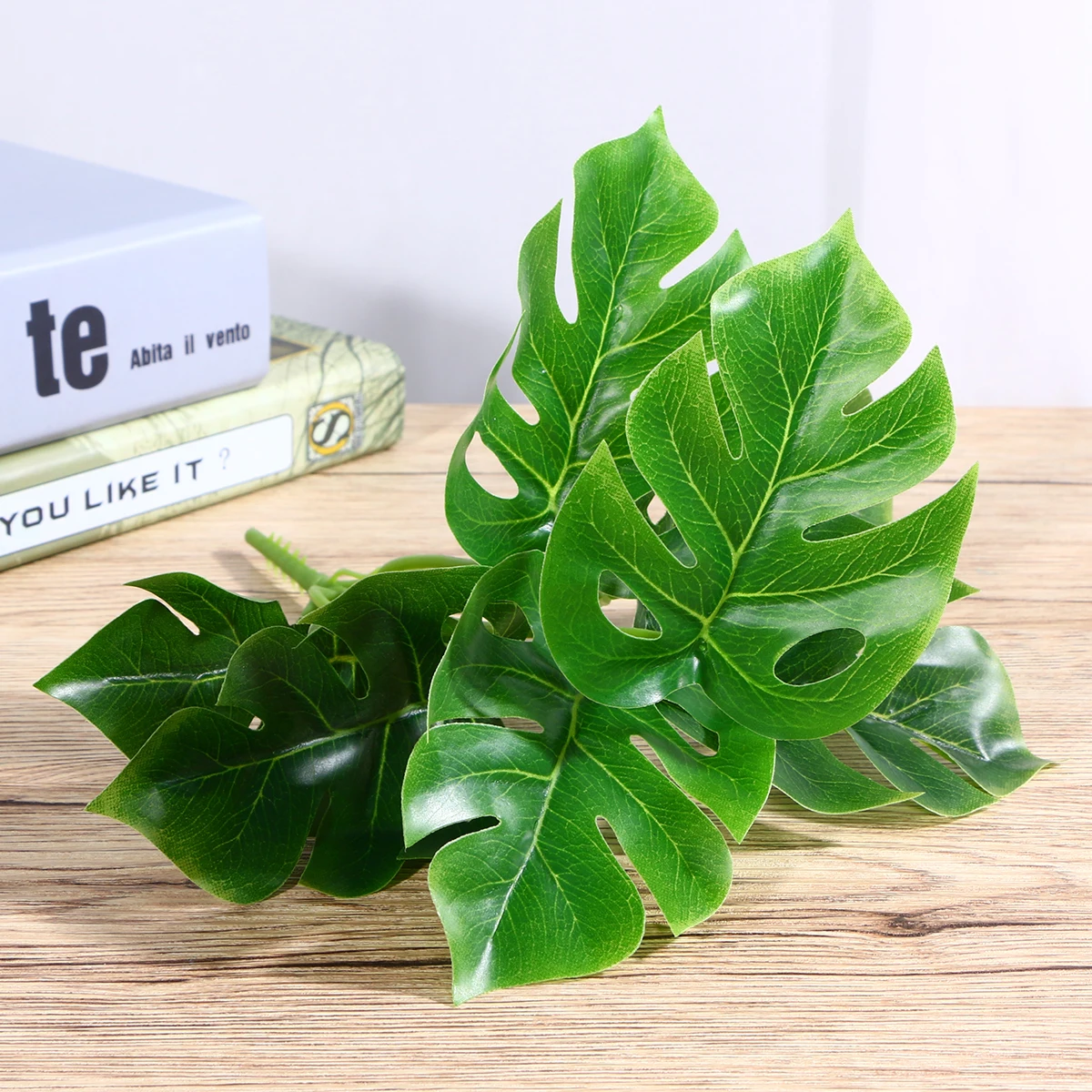 

6 Pcs Imitation Plants Artificial Monstera Leaf Earth Tones Tropical Leaves Decoration Simulation