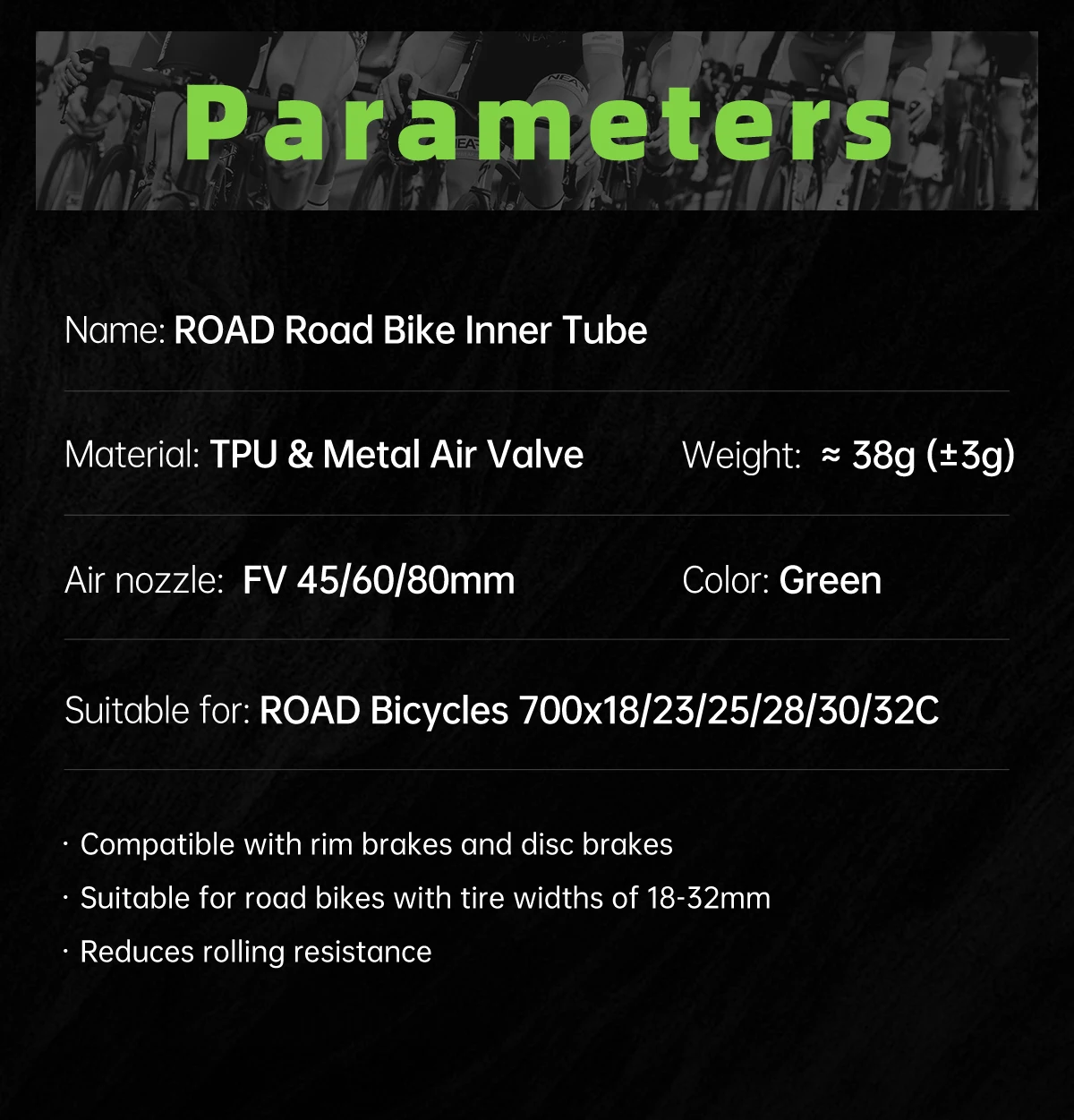CYCLAMI Abnehmbarer Luftventilkern TPU Road Inner 700c Schlauch Fahrrad Rennrad Ultraleichtes TPU-Material Reifen Französisches Ventil 45 60 80 mm – Detail 10
