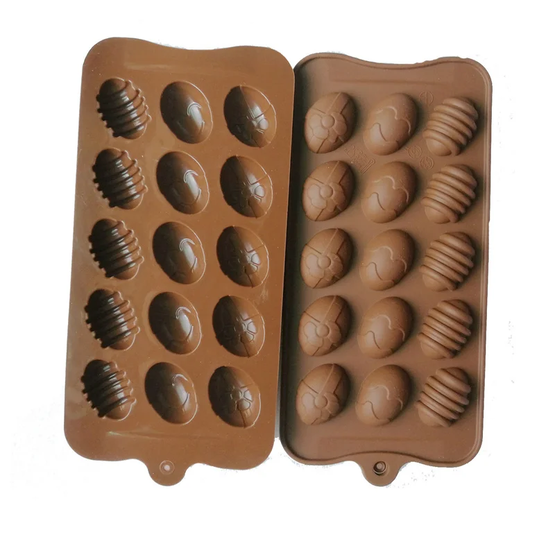 15 buracos mini ovos de páscoa moldes de chocolate de silicone forma moldes de bolo bakeware bandeja de cozimento fondant ferramentas de decoração do bolo