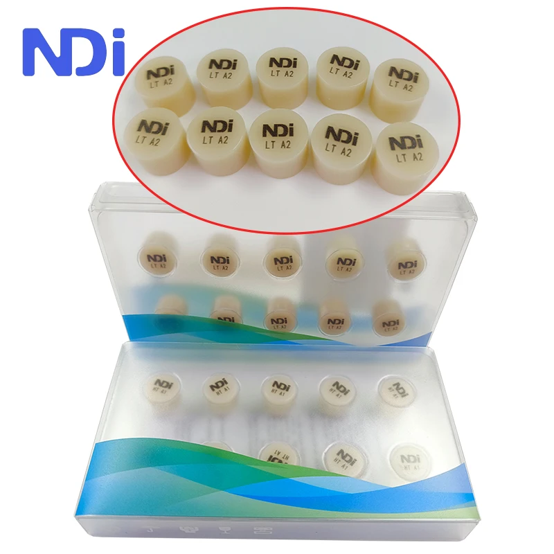 

10Pcs Dental Press Ingots Lithium Disilicate Emax Glass Ceramic Blocks HT/LT For Porcelain Teeth Veneers Crown Denture Materials