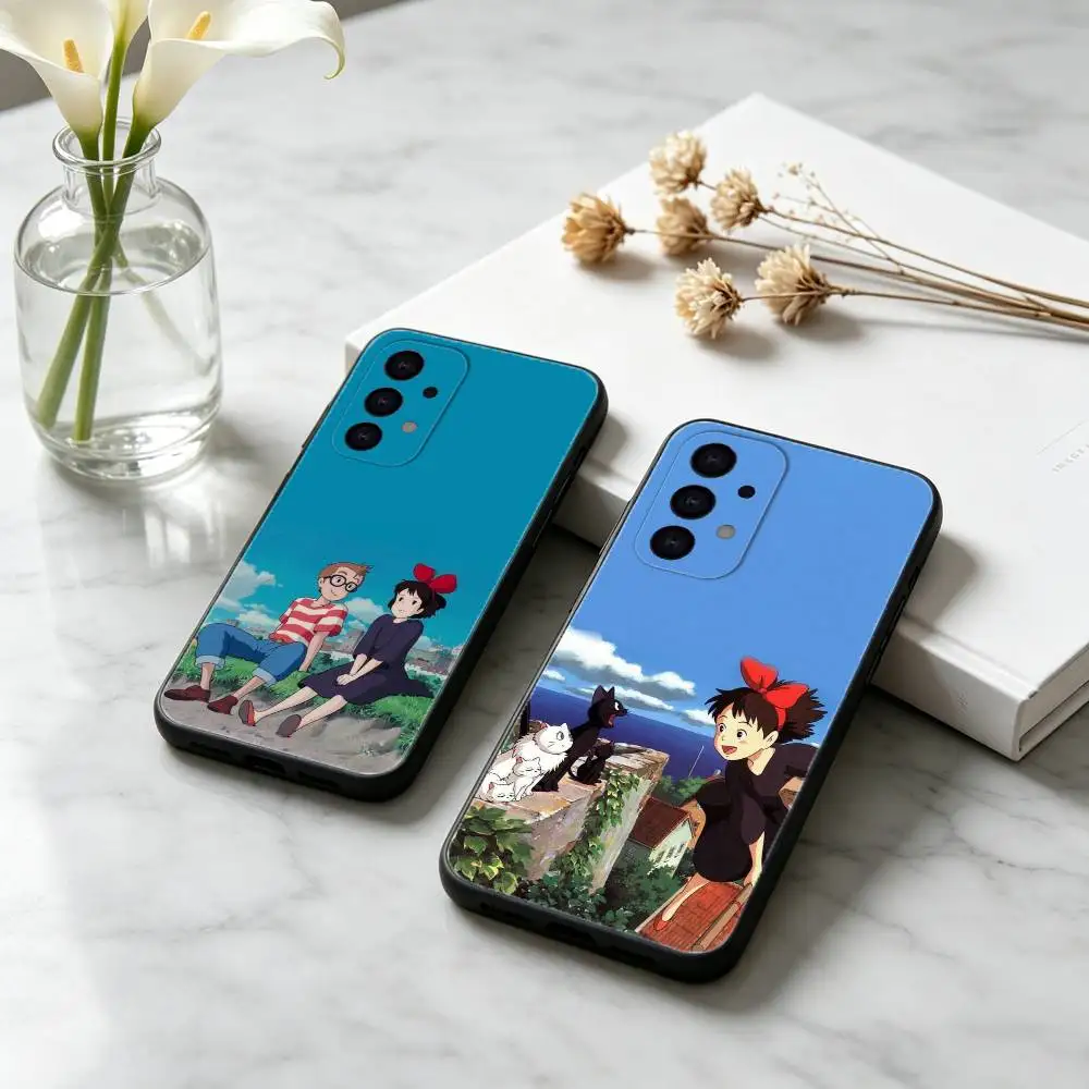 Funda para Teléfono con Diseño de Kiki, la Bruja Voladora, para Samsung S25, S24, S21, S22, S23, S30, Ultra, S20, Plus, Fe, Lite, Carcasa Negra