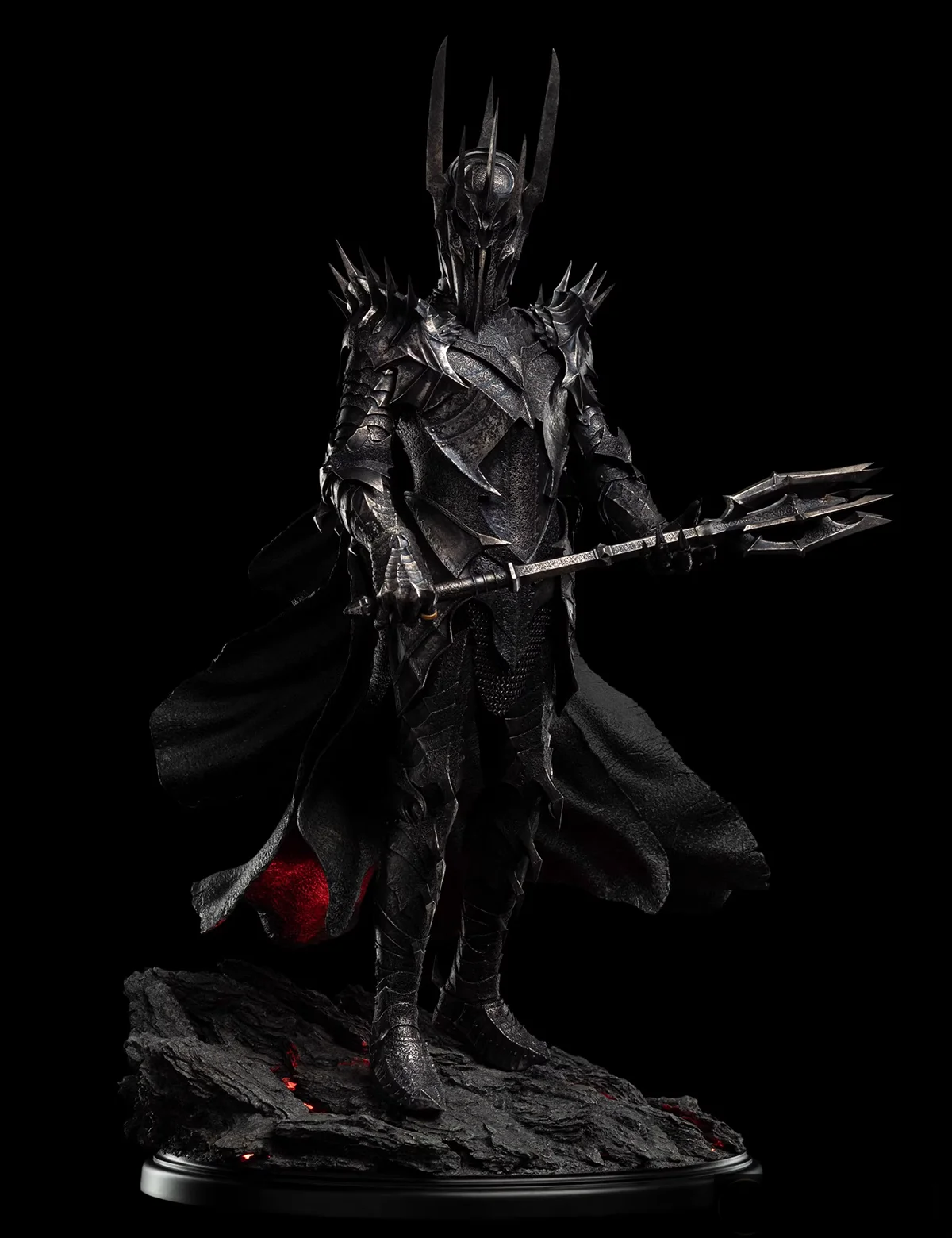 WETA colección clásica Original The Dark Lord Sauron 1/6, cuerpo completo como armas duales, plataforma con efecto de luz, edición limitada