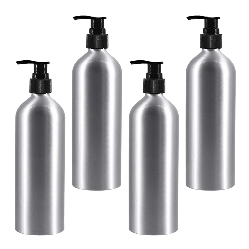 Botellas dispensadoras de aluminio, paquete de almacenamiento de champú en espiral, soporte para jabón líquido, sub vacío, 4 Uds.