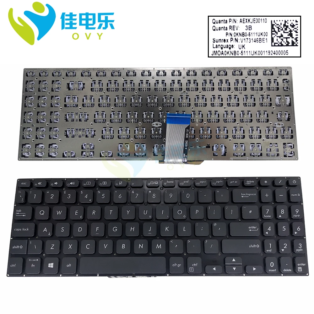 Laptop UK GB RU Russian Keyboard For ASUS S530 K530 Vivobook S15 S530UN S530UA S530UF S530F 0KNB0-5611RU00 Replacement Keyboards