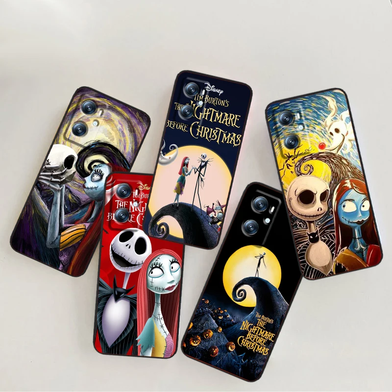 Nightmare Before Christmas For OPPO Find X6 X5 X3 A54S A5 A94 A16 A53S A57 A74 A72 A98 A78 A96 A9 5G Black Back Phone Case