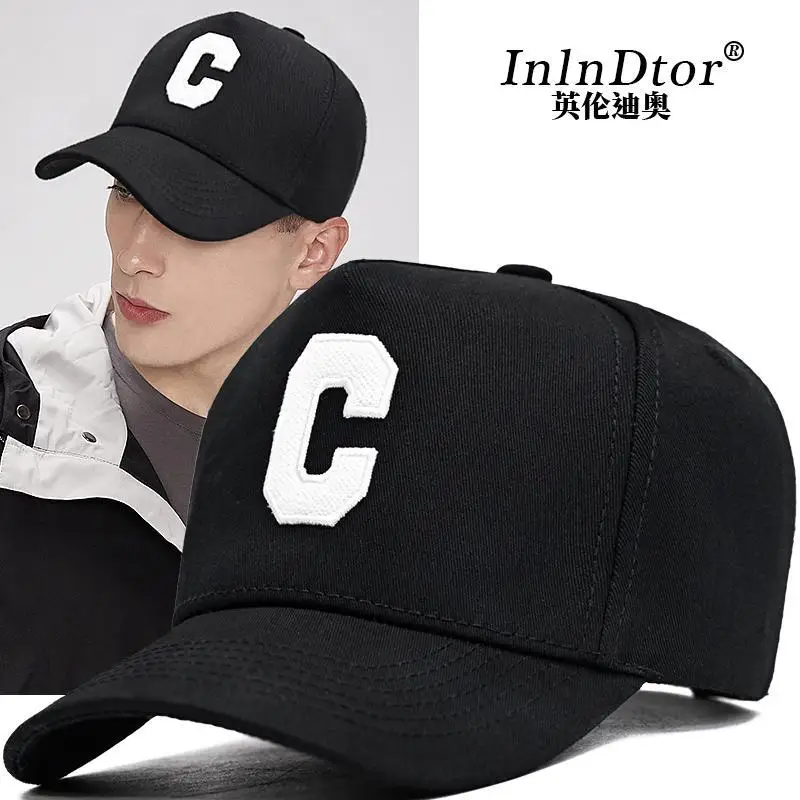 Genuine Goods Letter C Fashion Tall Crown Face-Showing Small-Large Size Baseball Cap 's Truck Hat Men's Big Circum