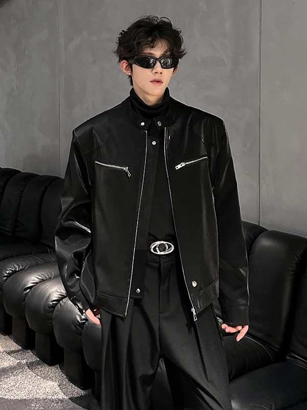 

TANGZ STUDIO Мужская куртка Liquid Inor с модными накладками на плечах, повседневная уличная одежда из полиэстера, весна-осень