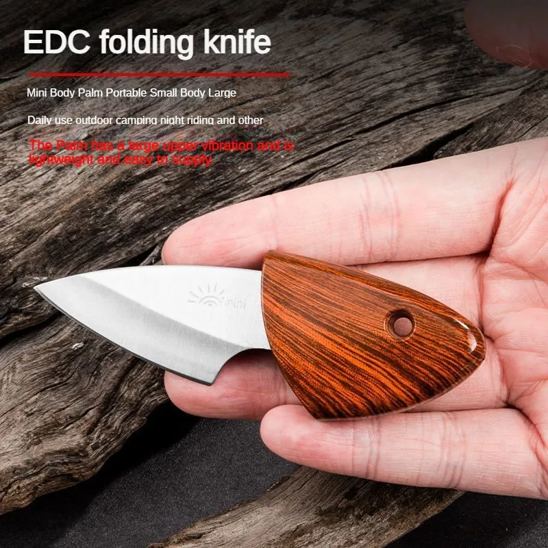 1Pieces Small Fat Dolphin Knife Fruit Knife Express Knife with Knife Shell Imitation Wood Grain Knife Portable Knife Sharp Knife