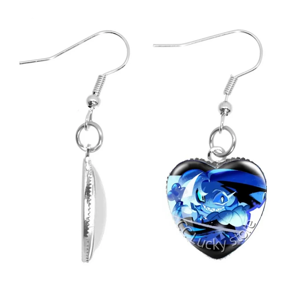 Game Cookie Run Kingdom Ancient Beast Shadow Milk Cookie Handmade Charm 20mm  Earring Hook Heart Pendant Accessories Fans Gift